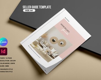 Plantilla de guía para vendedores de bienes raíces: Canva e InDesign (A4, 16 páginas)