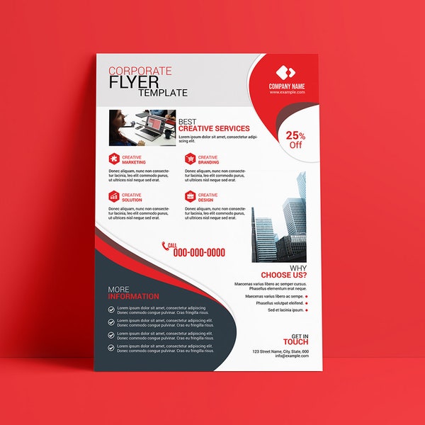 Business Flyer Template  | Printable Corporate Flyer Design Template |   MS Word & Photoshop Template | Instant Download - V27