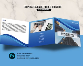 Corporate Square Trifold Broschüre Vorlage (PSD, Instant Download)