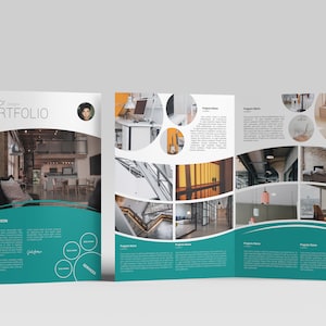 Interior Designer Portfolio  Template, Printable Interior Design Brochure Template | Photoshop Template |  Instant Download - V16