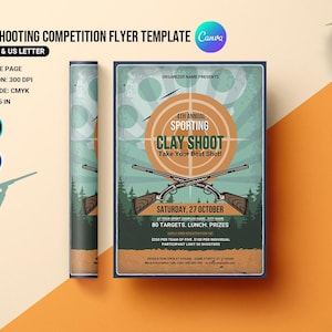 Clay Shooting Competition Flyer Template | Photoshop , Ms Word and Canva Template | Instant download