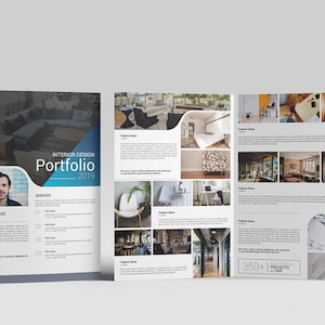 Interior Brochure Template | Interior Designer Portfolio  Brochure Photoshop Template |  Instant Download - V12