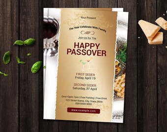 Printable Passover Flyer Template | Ms Word and  Photoshop Template V01