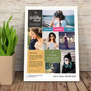 Photography Flyer Template |  Photoshop and Element Template, Instant Download - V01