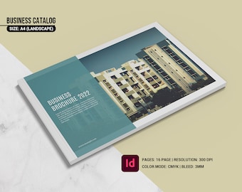 Sjabloon Minimal Business-brochure: bedrijfsprofiel (A4, Indesign, digitale download)