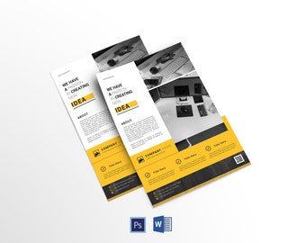 Minimal Corporate Flyer Template: Clean Business Design (Photoshop, MS Word)