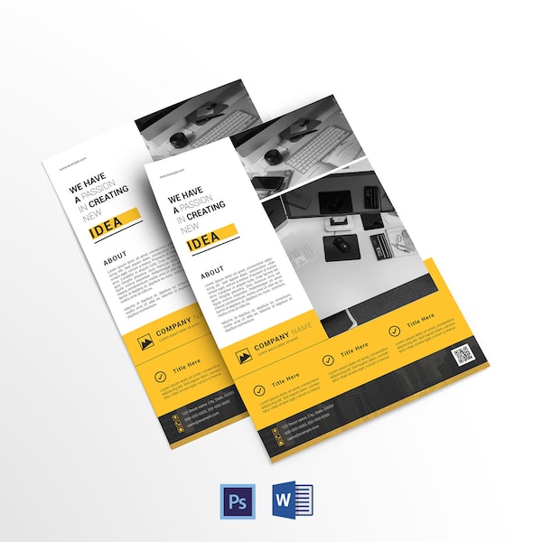 Minimal Business Flyer Template  | Clean Corporate Flyer Design Template | MS Word and  Photoshop Template | Instant Download - V20