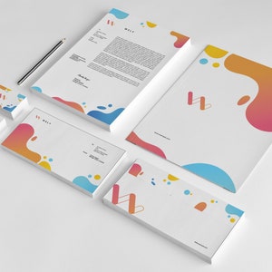 Corporate Identity Template | Corporate Stationery Set | Brand Identity |  Illustrator Template , INSTANT DOWNLOAD  V06