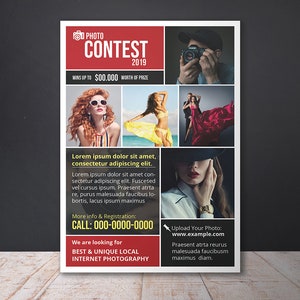 Creative Photo Contest Flyer Template, Photoshop and Ms Word Template, Instant Download - V05