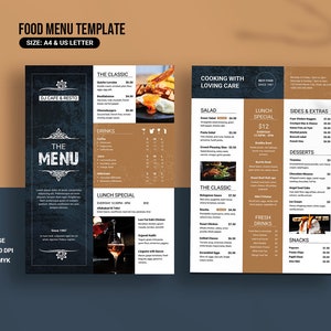 Restaurant Flyer | Food Menu Flyer Template | MS Word and  Photoshop  Template | Instant download