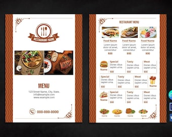 Modelo de Flyer para Cardápio de Restaurante: Canva, MS Word e Photoshop (Download Imediato)