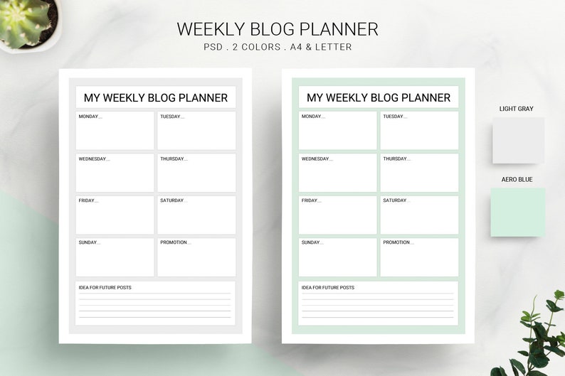 Printable Blog Planner Worksheet Template Blogging Checklist Planner ...