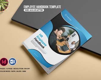 Customizable Hr / Employee Handbook Template, Easy to Edit & Professional | New Employee Onboarding , Ms Word and Adobe Indesign Template