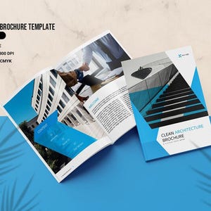 Architecture Brochure | Minimal Bifold Atchitectural Portfolio Template | MS Word & Indesign Template