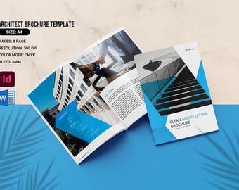 Architecture Brochure | Minimal Bifold Atchitectural Portfolio Template | MS Word & Indesign Template