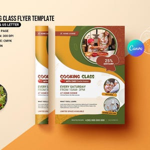 Cooking Class Flyer Template  | Ms Word, Photoshop and Canva Template