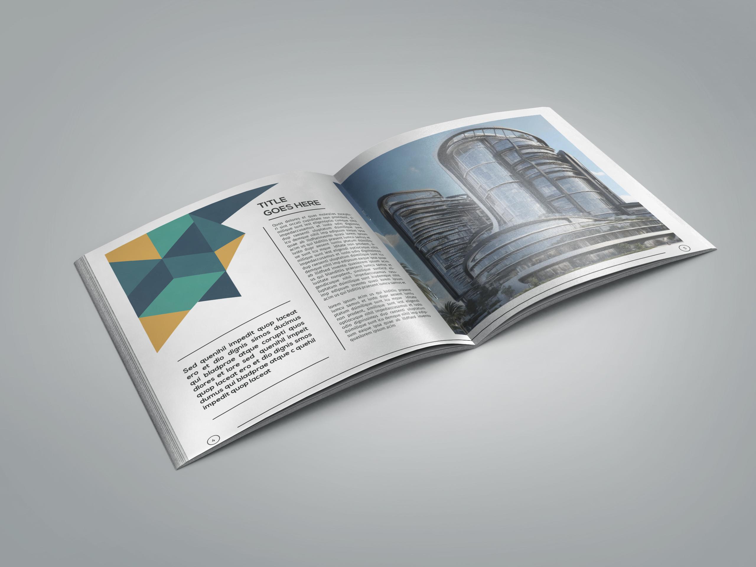 Architecture Square Bifold Brochure Template | Adobe Indesign Template ...