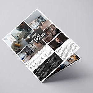 Interior Design Brochure | Bifold Interior Designer Portfolio Template |    Instant Download - V05
