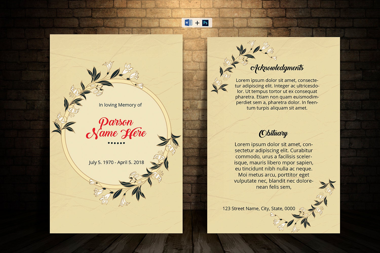 Instant Download V15 Printable Prayer Card Template Funeral Prayer Card ...