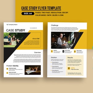 Printable Case Study Flyer Template  | Photoshop, Ms Word and Canva Template |  Instant Download - V03