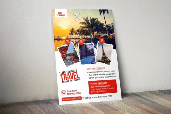 Reiseburo Promotion Flyer Vorlage Photoshop Vorlage Etsy