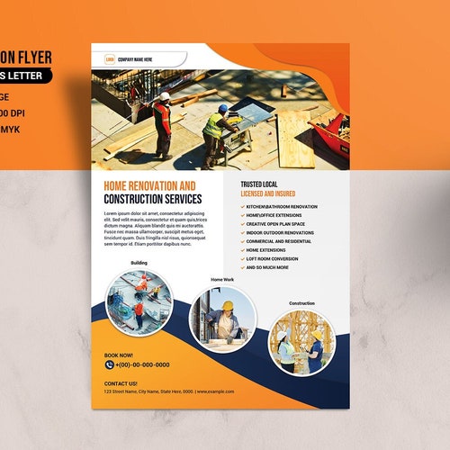 Construction Company Flyer Template Instant Download Etsy Construction Company Flyer Template Instant Download Etsy