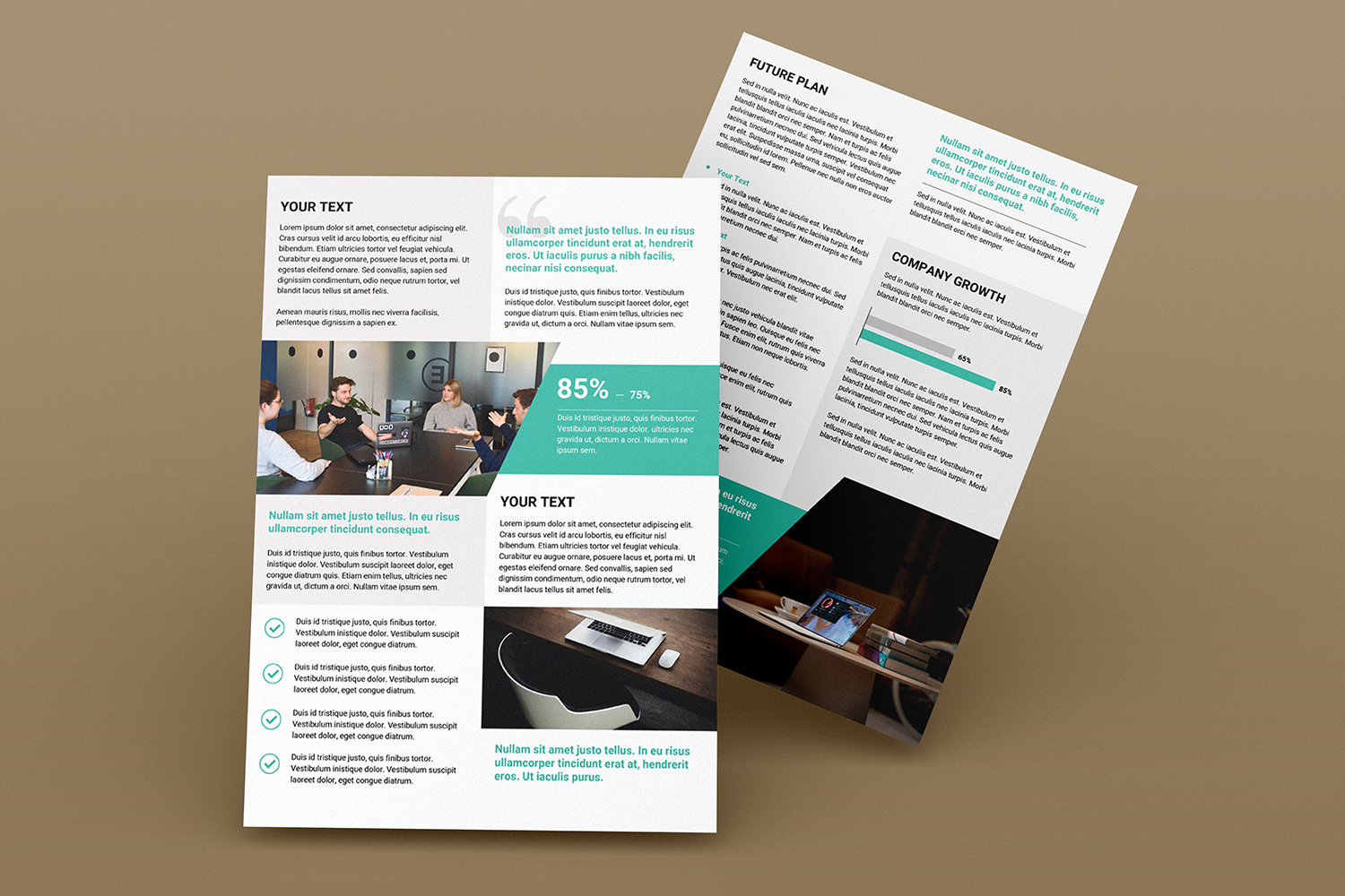 Printable Case Study Flyer Template 4 Page Photoshop & Ms Word Template ...