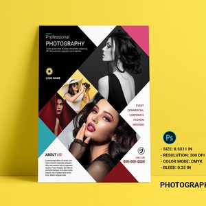Printable Photography Flyer Template | Photography Business flyer,  Photoshop & Element Template, Instant Download - V12