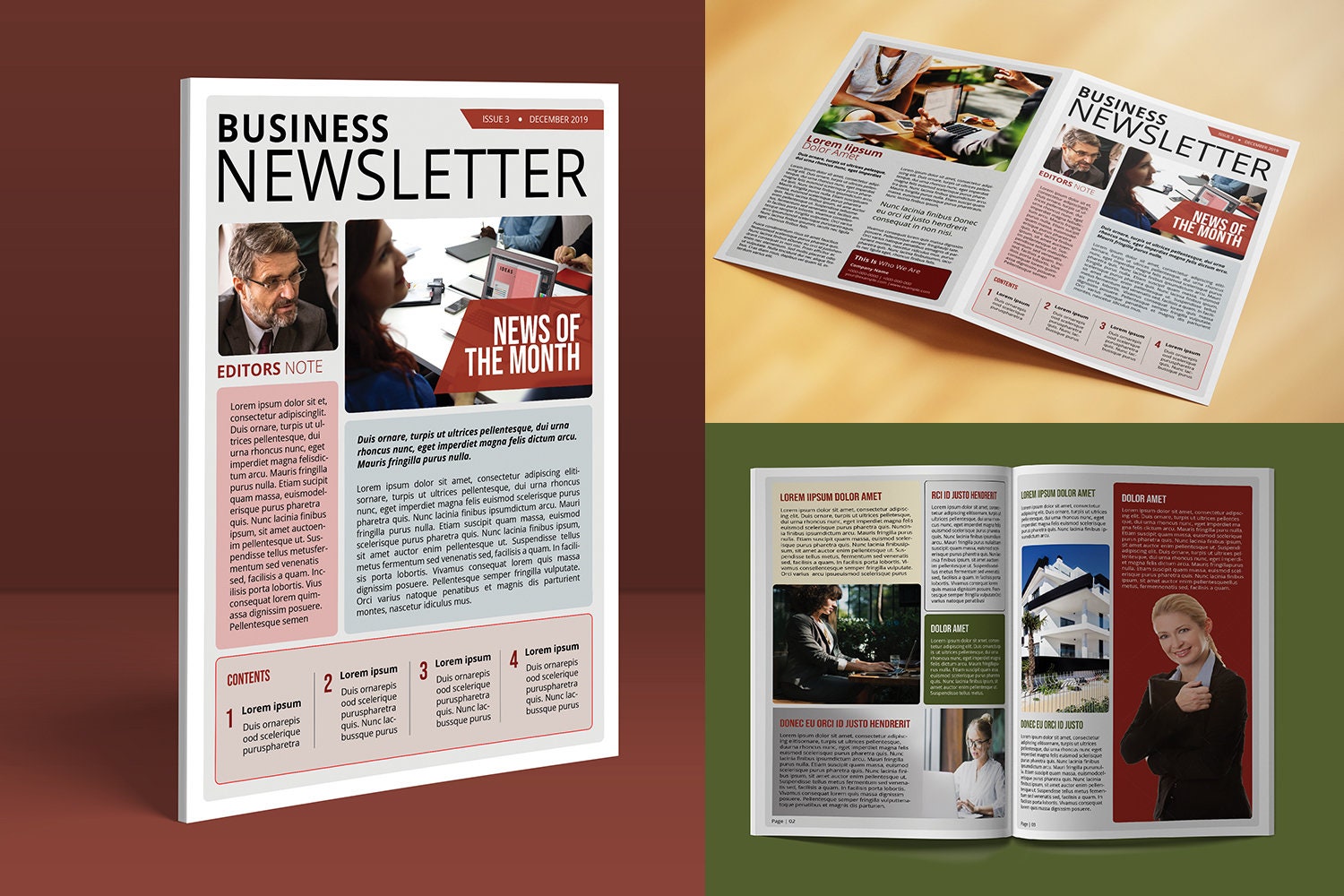 Business Newsletter Template , Corporate Newsletter |  Adobe Photoshop & MS Word Template | | Instant download | Instant Download - V01