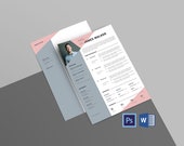 Minimal Resume Template: Clean CV Design (MS Word & Photoshop, Instant Download)