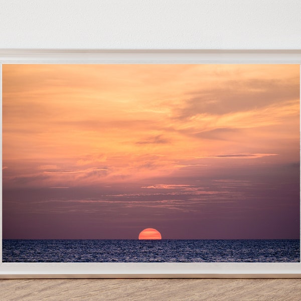 Sunset Beach Print, Beach Photography, Beach At Sunset, Pastel Sunset, Sunset Coast Print, Ocean Sunset, Ocean Waves, Beach Decor