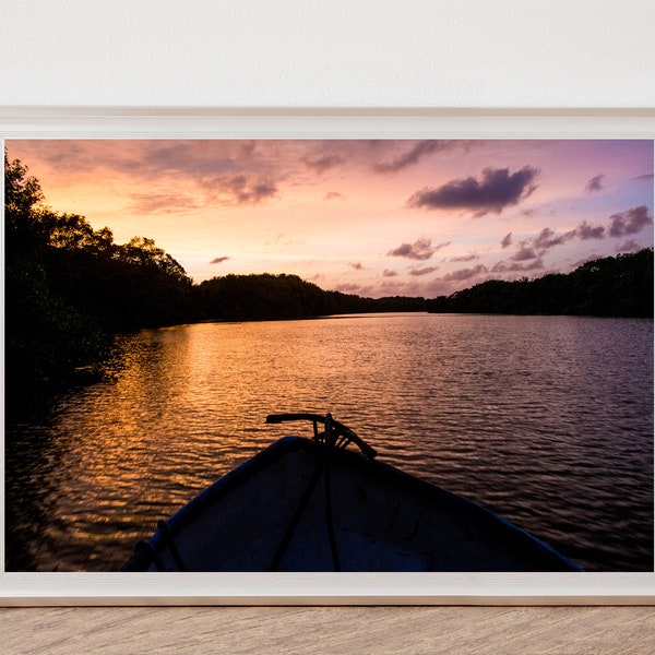 Sailing Photo, Wanderlust Poster, Boat Wall Art, Boat Wall Decor, Nautical Decor, Sunset Reflection, Digital Download, Boat Photo