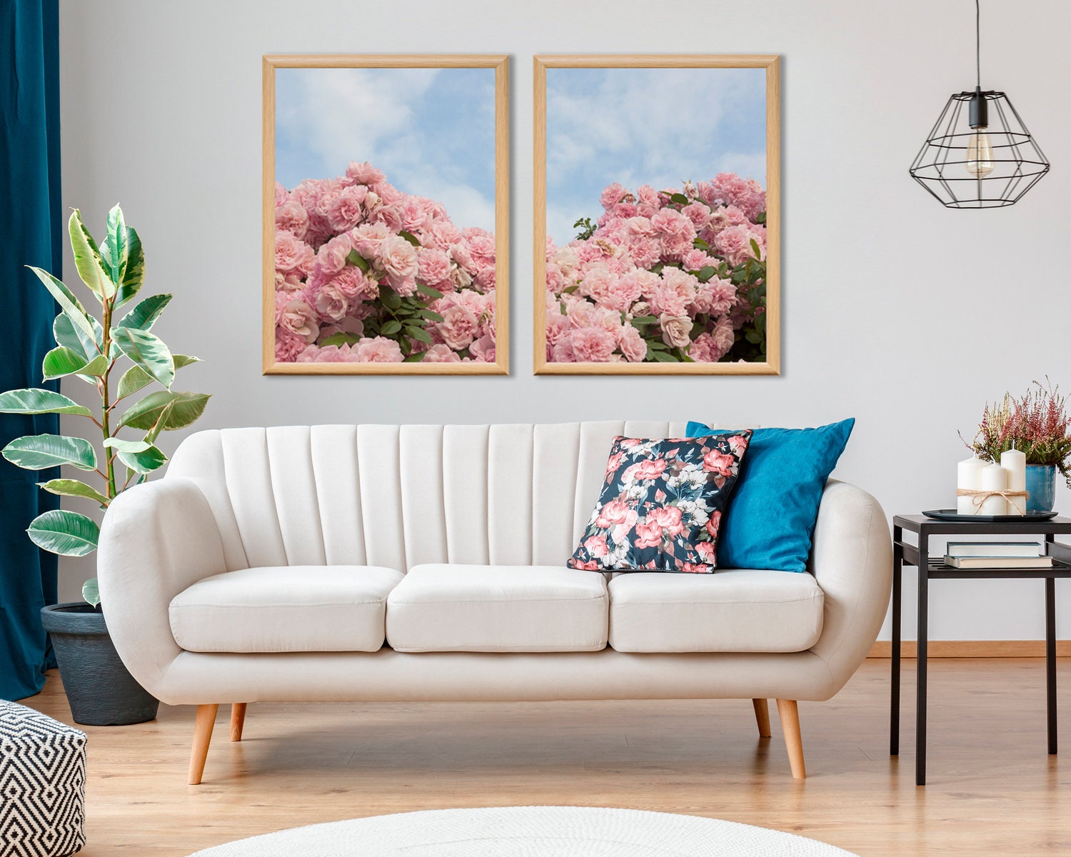 Set of 2, Roses Print, Flower Print, Floral Art, Pink Roses Photo ...