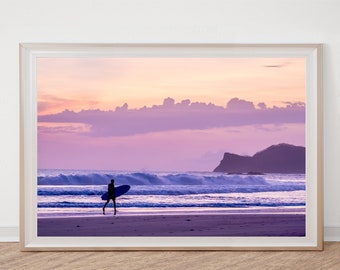 Surf Photography, Surf Print, Beach Surf Printable, Ocean Photography, Beach Coastal Wall Art, Large Surfing Poster, Sunset Photography