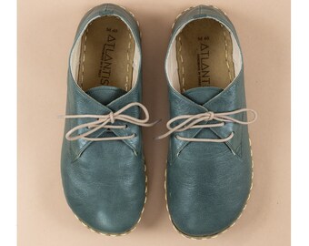 Mens Oxford Shoes, Green Slip-Ons, Turkish Shoes, Mens Barefoot Shoes, Zero Drop Shoe, Mens Wider Shoe, Flat Shoe, Fathers Day Gift