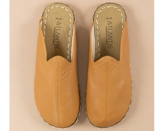 Mens Barefoot Tan Brown Slippers, Mens Wide Slippers, Zero Drop Slippers, Mens Wide Toe Box Slippers, Mens Barefoot Shoes, Fathers Day Gift