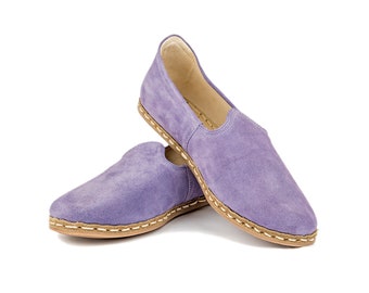 lavender color flat shoes