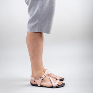 Men Barefoot Sandals, Pink Color, Strap Sandals, Wide Toe Box, Earthing, Grounding, Vegan, Handmade