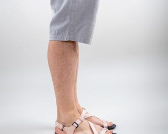 Men Barefoot Sandals, Pink Color, Strap Sandals, Wide Toe Box, Earthing, Grounding, Vegan, Handmade