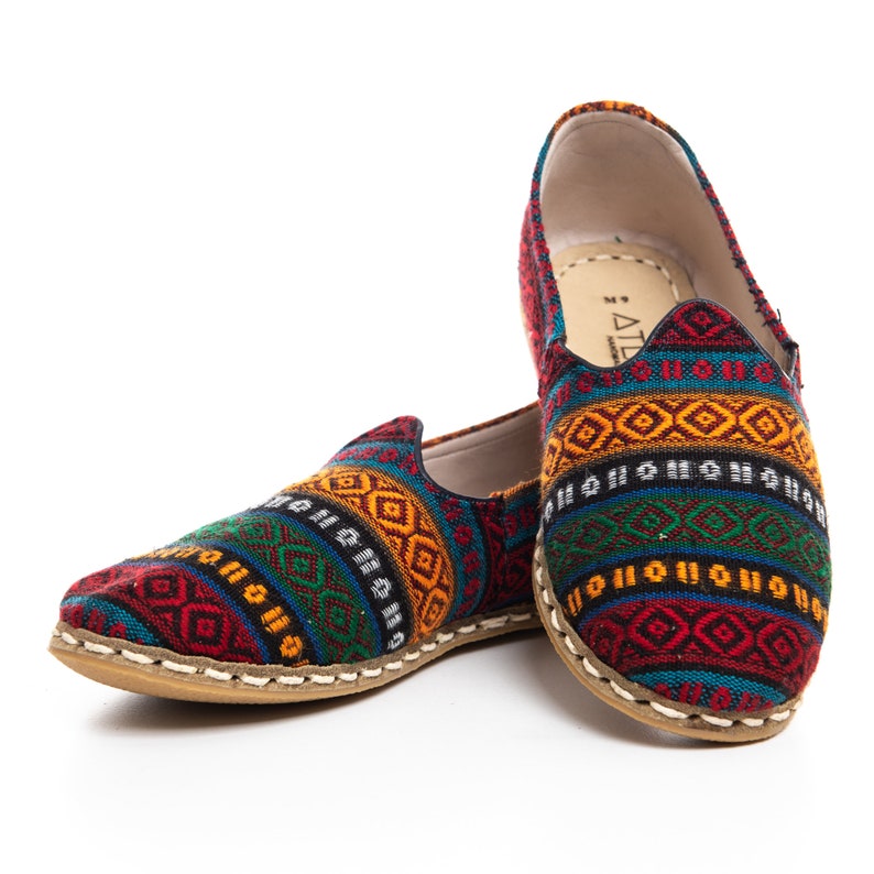 Mens Kilim Slip Ons Turkish Yemeni Shoes Handmade Leather Etsy