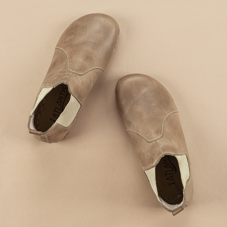 Sustainable Mens Barefoot Chelsea Boots, Tan Wide Toe Box Boots, Handmade Winter Boots, All Natural Boots, Zero Drop Boots image 5