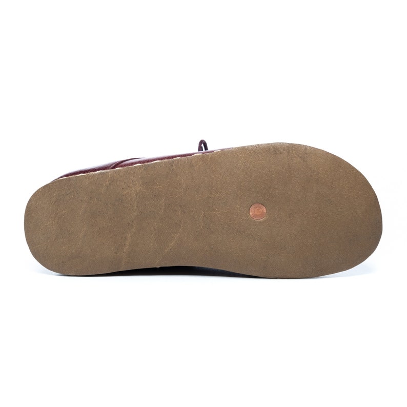 Womens Oxford Shoes, Barefoot Burgundy Shoes, Zero Drop Shoes, Women Moccasins, Turkish Shoes, Wide Toe Box Slip-Ons, All Natural Loafers image 4