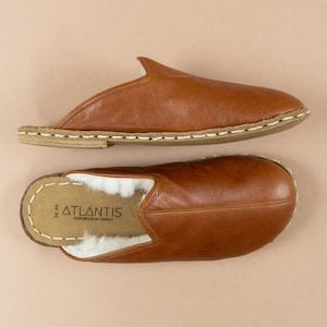 Barefoot Shearling Brown Slippers, Mens Wide Slippers, Zero Drop Slippers, Wide Toe Box Slippers, Men Barefoot Shoes, Fathers Day Gift