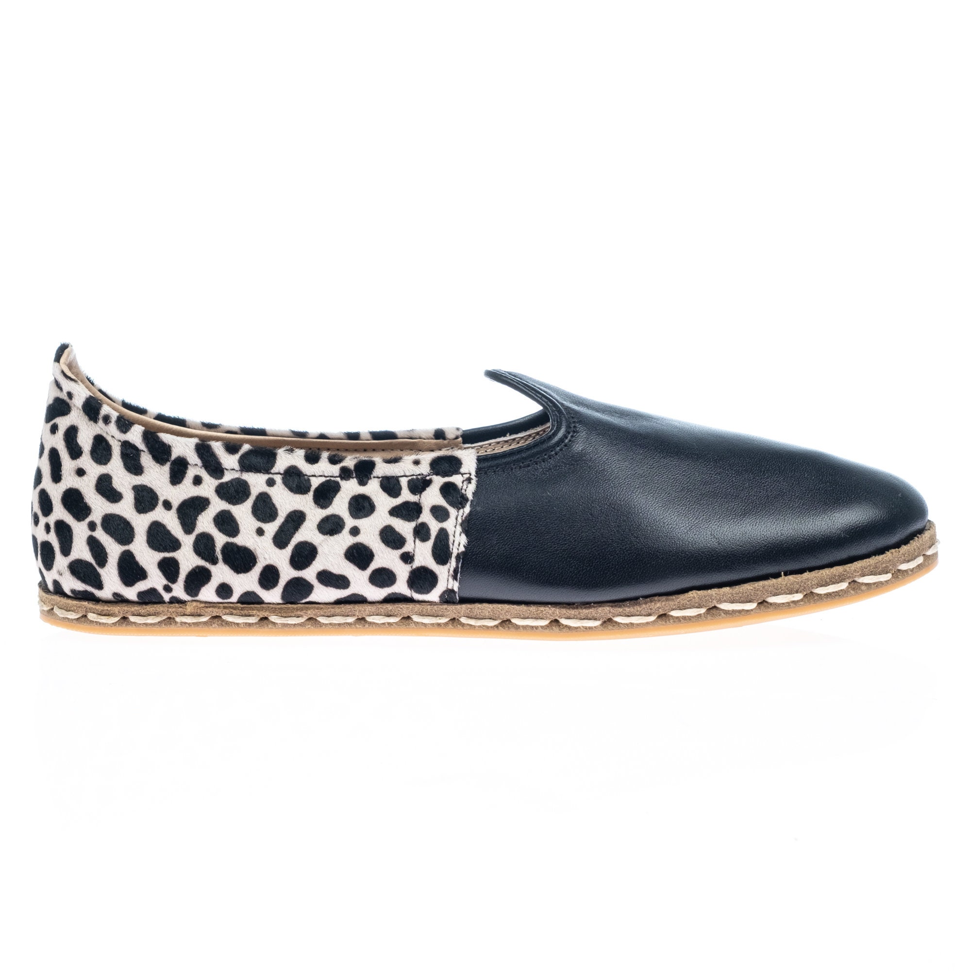 Womens Polka Dots Leather Slip Ons Turkish Shoes Handmade - Etsy