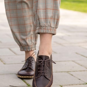 Womens Barefoot Sneakers, Wide Toe Box Sneakers, Dark Brown Handmade Turkish Sneakers, All Natural Sneakers, Zero Drop Sustainable Sneakers