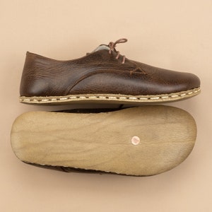 Oxford Barefoot DARK BROWN Leather Handmade Men SPORT Yemeni Shoes ...