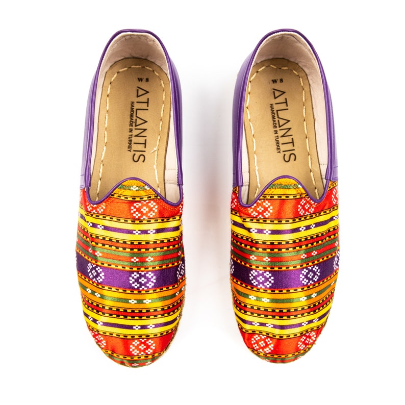 Handmade Purple Kilim Shoes Turkish Flat Women Shoes Slip Ons Travel Shoes Summer Shoes Cyber Monday Christmas Gift