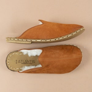 Barefoot Shearling Brown Slippers, Mens Wide Slippers, Zero Drop Slippers, Wide Toe Box Slippers, Men Barefoot Shoes, Fathers Day Gift
