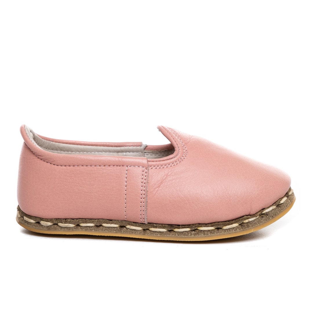 Kids Shoes Pink Color Leather Slip On, Girls Shoes, Boys Shoes