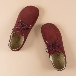 Womens Oxford Shoes, Barefoot Burgundy Shoes, Zero Drop Shoes, Womens Moccasins, Turkish Shoes, Wide Toe Box Slip-Ons, All Natural Loafers image 7